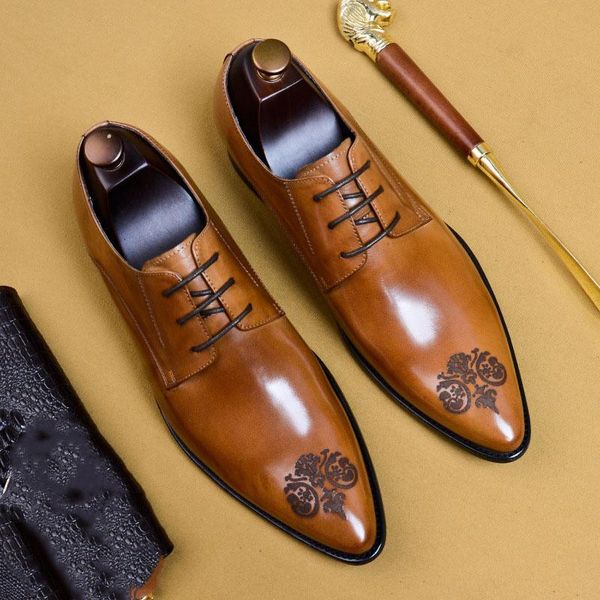 dress shoes mens formal genuine leather oxford for men dressing wedding men's brogues oofice lace up male, Black
dress shoes mens formal genuine leather oxford for men dressing wedding men's brogues oofice lace up male, Black