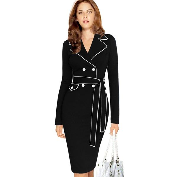 casual dresses 2021 spring european and american style women's autumn/winter elegant dress hit color suit collar pencil vestidos, Black;gray
casual dresses 2021 spring european and american style women's autumn/winter elegant dress hit color suit collar pencil vestidos, Black;gray