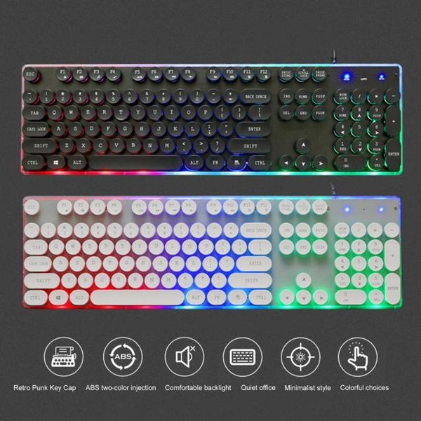 keyboards g102 colorful luminous punk mechanical keyboard 104-key waterproof backlit wired gaming for computer laptop
keyboards g102 colorful luminous punk mechanical keyboard 104-key waterproof backlit wired gaming for computer laptop