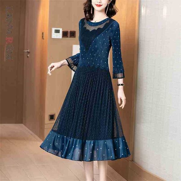women blue big size folded mesh ruffle dress round neck long sleeve loose fit fashion spring autumn 2e1391 210526, Black;gray
women blue big size folded mesh ruffle dress round neck long sleeve loose fit fashion spring autumn 2e1391 210526, Black;gray