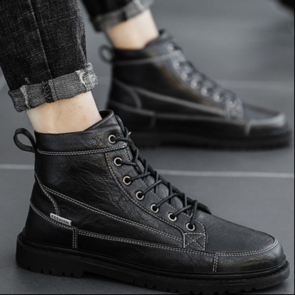 autumn and winter new british style martin high help tooling boots korean men's work fashion shoes, White;red
autumn and winter new british style martin high help tooling boots korean men's work fashion shoes, White;red
