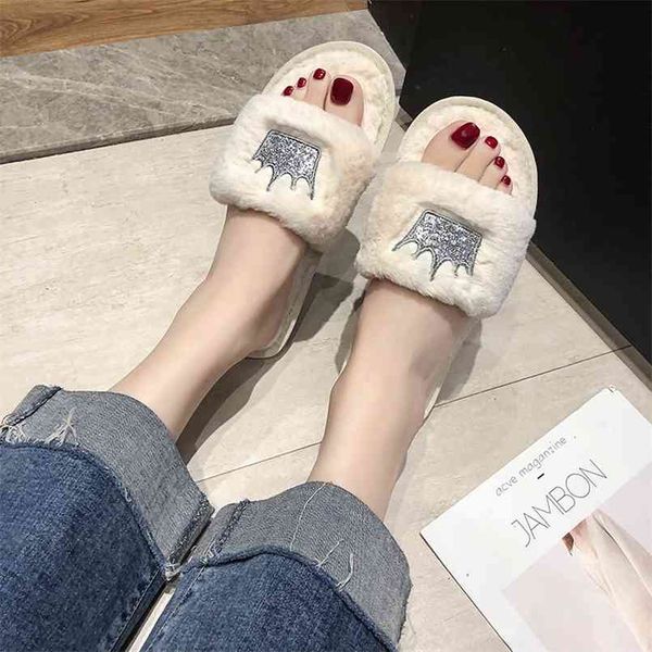 cootelili winter women home slippers with faux fur fashion warm shoes woman slip on flats female slides sequin crow black pink 210914
cootelili winter women home slippers with faux fur fashion warm shoes woman slip on flats female slides sequin crow black pink 210914