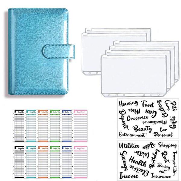 notepads a6 glitter pu leather binder budget envelope planner organizer system with clear zipper pockets expense sheets, Purple;pink
notepads a6 glitter pu leather binder budget envelope planner organizer system with clear zipper pockets expense sheets, Purple;pink