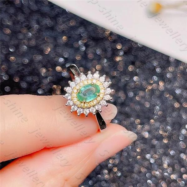 cluster rings fine natural emerald ring 925 silver lady gift simple birthday present wedding, Golden;silver
cluster rings fine natural emerald ring 925 silver lady gift simple birthday present wedding, Golden;silver