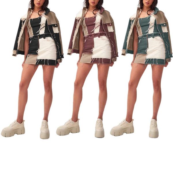 skirts women's skirt middle waist buttock wrapping splicing color block short for female black green coffee
skirts women's skirt middle waist buttock wrapping splicing color block short for female black green coffee