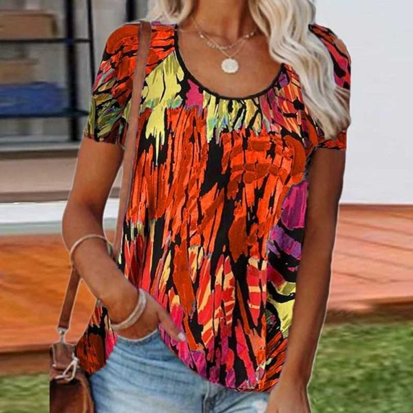 women's blouses & shirts fashion colorful pattern print blouse women casual o neck lady blusa spring summer short sleeve 7bsf, White
women's blouses & shirts fashion colorful pattern print blouse women casual o neck lady blusa spring summer short sleeve 7bsf, White