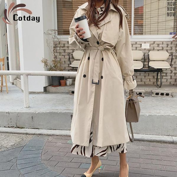 women's trench coats cotday long loose vintage woollen fur coat style over knee windbreaker korean student spring autumn, Tan;black
women's trench coats cotday long loose vintage woollen fur coat style over knee windbreaker korean student spring autumn, Tan;black