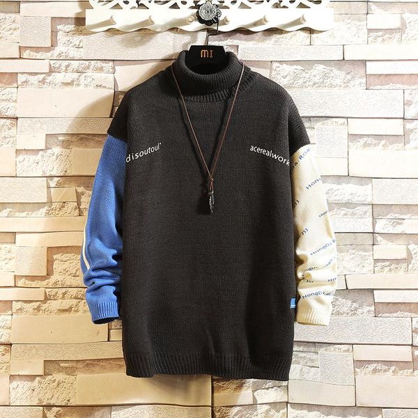 men's sweaters color block knitted jumper streetwear men 2021 hip hop harajuku casual pullover knitwear, White;black
men's sweaters color block knitted jumper streetwear men 2021 hip hop harajuku casual pullover knitwear, White;black