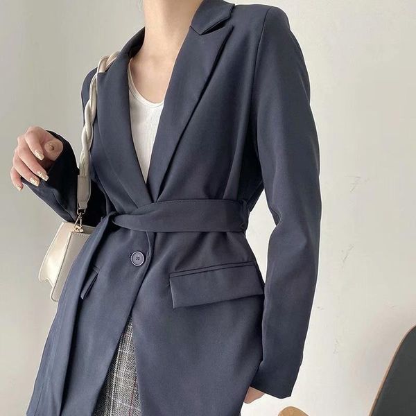 women's suits & blazers spring and autumn jacket casual solid color single buckle belt decorative, White;black
women's suits & blazers spring and autumn jacket casual solid color single buckle belt decorative, White;black