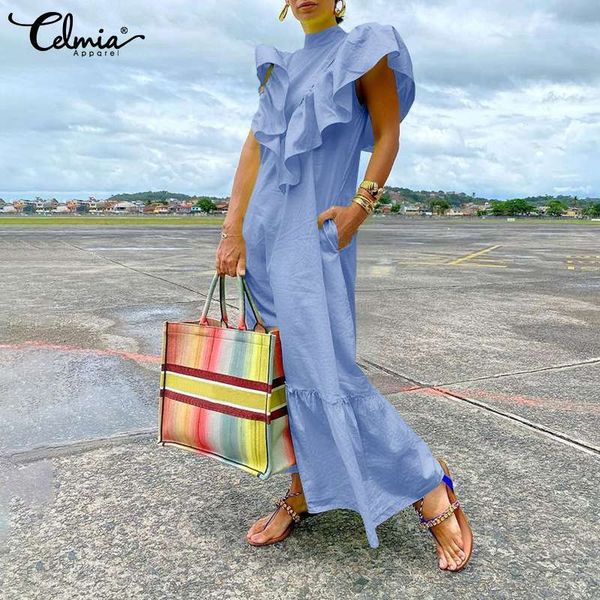 2021 new s-5xl solid color women celmia 2021summer sleeveless ruffles maxi party beach long sun loose casual robe v4ie, Black;gray
2021 new s-5xl solid color women celmia 2021summer sleeveless ruffles maxi party beach long sun loose casual robe v4ie, Black;gray