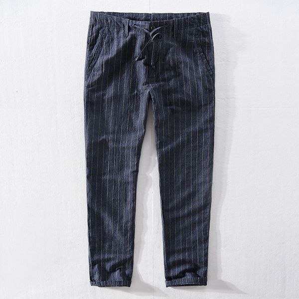 2021 new summer and autumn linen striped pants cotton simple stripes blue trousers men casual loose 30-40 pantalones broek i5zb, Black
2021 new summer and autumn linen striped pants cotton simple stripes blue trousers men casual loose 30-40 pantalones broek i5zb, Black