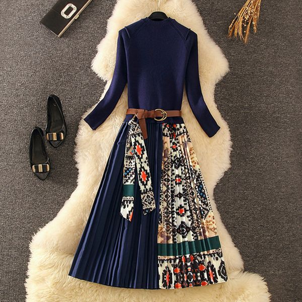 2021 new elegant knitted patchwork midi fall winter fashion women long sleeve ethnic retro printing pleated r9a8, Black;gray
2021 new elegant knitted patchwork midi fall winter fashion women long sleeve ethnic retro printing pleated r9a8, Black;gray