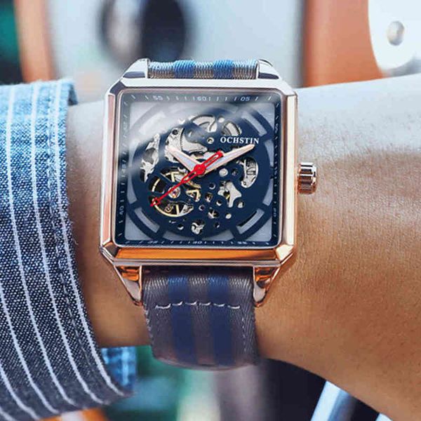 square luxury automatic new mechanical sports watches men high end casual skeleton nylon band relogio masculion, Slivery;brown
square luxury automatic new mechanical sports watches men high end casual skeleton nylon band relogio masculion, Slivery;brown