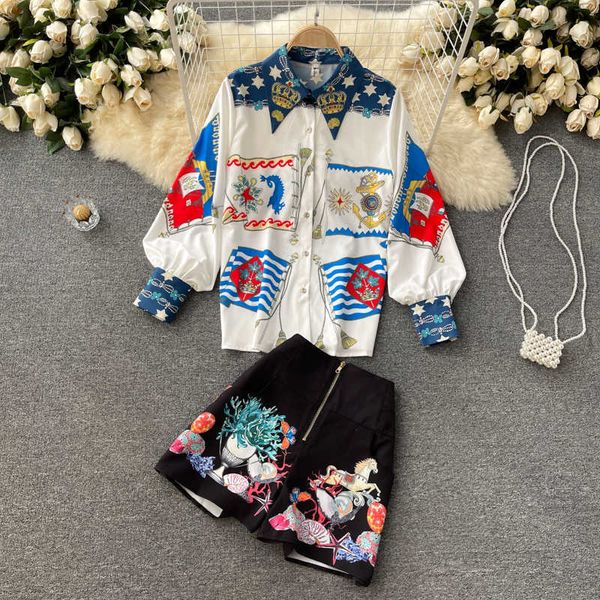 deat women printing lapel puff sleeve shorts arrivals two piece set fashion temperament spring summer 11d589 210709, White
deat women printing lapel puff sleeve shorts arrivals two piece set fashion temperament spring summer 11d589 210709, White