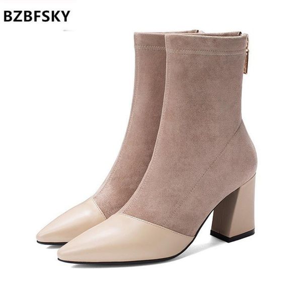 boots bzbfsky fashion elastic sock ankle chunky high heels stretch women autumn booties pointed toe pumps woman, Black
boots bzbfsky fashion elastic sock ankle chunky high heels stretch women autumn booties pointed toe pumps woman, Black