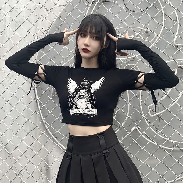 witch print black bodycon women gothic harajuku punk patchwork long sleeve slim t-shirts fashion autumn female top, White
witch print black bodycon women gothic harajuku punk patchwork long sleeve slim t-shirts fashion autumn female top, White