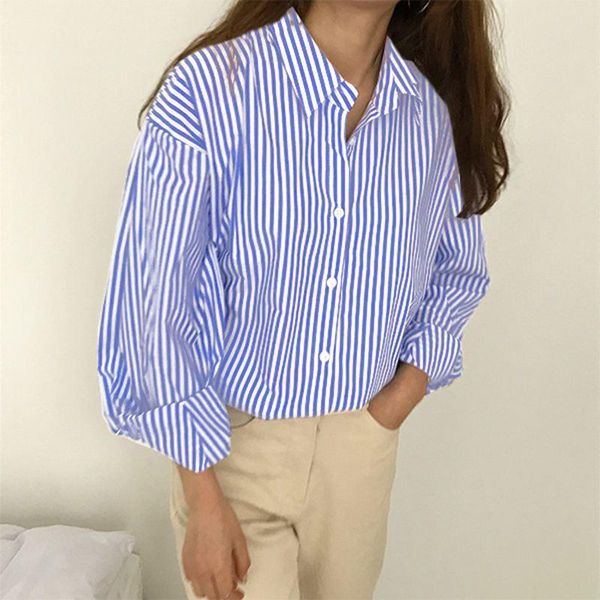 women's blouses & shirts 2022 fashion spring shirt striped casual business button down blusas female lapel tunic chemise, White
women's blouses & shirts 2022 fashion spring shirt striped casual business button down blusas female lapel tunic chemise, White