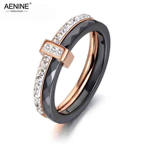 band aenine fashion black/white ceramic crystal wedding rings jewelry for women girls rose gold stainless steel bohemia ring ar18054, Silver
band aenine fashion black/white ceramic crystal wedding rings jewelry for women girls rose gold stainless steel bohemia ring ar18054, Silver