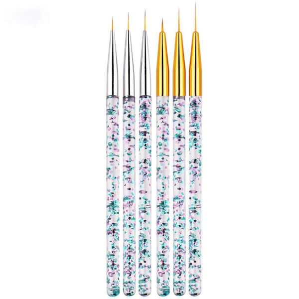 nail brushes 3 pcs art brush liner brush, acrylic uv gel glitter painting crystal handle nylon hair flower pens nails tools, Yellow
nail brushes 3 pcs art brush liner brush, acrylic uv gel glitter painting crystal handle nylon hair flower pens nails tools, Yellow