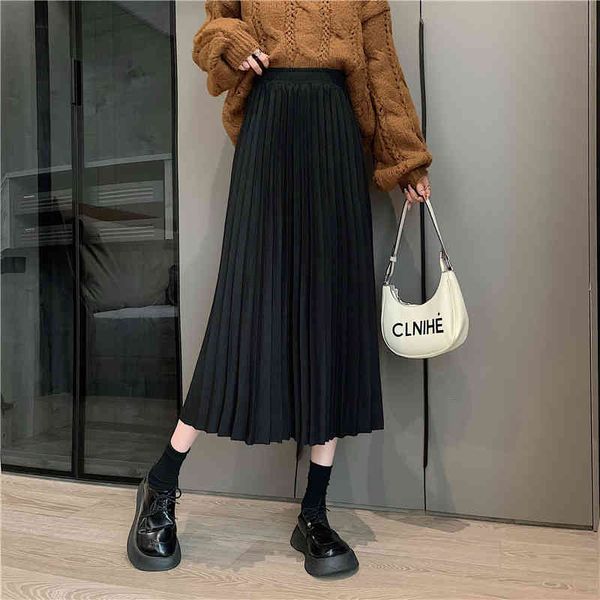 chic pleated skirt woman autumn winter korea vintage solid simple high waist versatile mid-length a-line skirt, Black
chic pleated skirt woman autumn winter korea vintage solid simple high waist versatile mid-length a-line skirt, Black