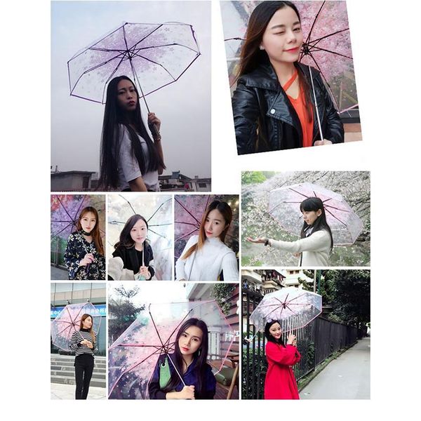 three folding transparent umbrella rain women cherry blossom mushroom apollo sakura ladies transparent umbrellas women r jllfkv
three folding transparent umbrella rain women cherry blossom mushroom apollo sakura ladies transparent umbrellas women r jllfkv