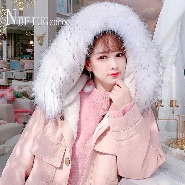 women's down & parkas winter women chic jacket lining with fluff elegant coat streetwear female outwear, Black 
women's down & parkas winter women chic jacket lining with fluff elegant coat streetwear female outwear, Black