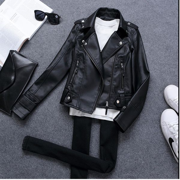 women's leather & faux female new design spring autumn pu jacket soft coat slim black motorcycle jaqueta de couro feminina dpe0
women's leather & faux female new design spring autumn pu jacket soft coat slim black motorcycle jaqueta de couro feminina dpe0