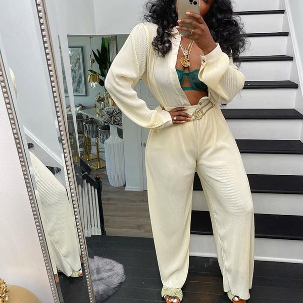 women's two piece pants set fall clothes for women long sleeve shirt and pant ribbed streetwear outfits drop wholesale, White
women's two piece pants set fall clothes for women long sleeve shirt and pant ribbed streetwear outfits drop wholesale, White