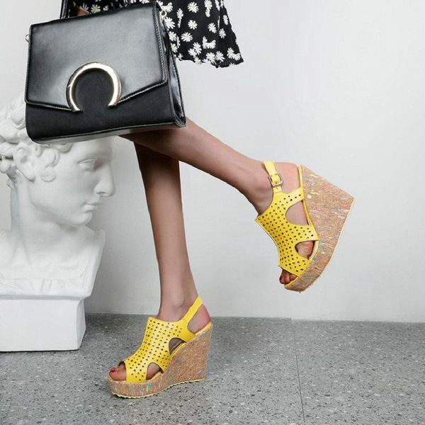 sianie tianie summer yellow laser cut out peep toe african ladies platform wedges heels womens slingback sandals size 34-43, Black
sianie tianie summer yellow laser cut out peep toe african ladies platform wedges heels womens slingback sandals size 34-43, Black