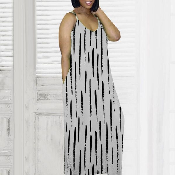 casual dresses women's printing suspender dress pocket v-neck loose long fashion sleeveless female summer vestidos mujer, Black;gray
casual dresses women's printing suspender dress pocket v-neck loose long fashion sleeveless female summer vestidos mujer, Black;gray