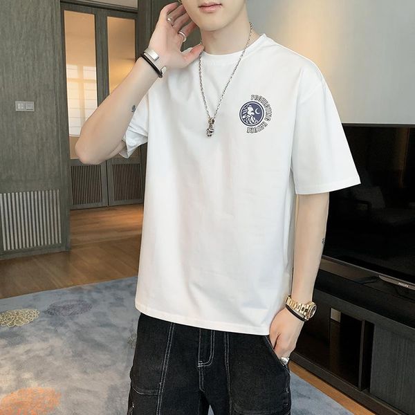 men's t-shirts short sleeve t-shirt 2021 summer round neck youth korean loose fashion brand half bottom shirt, White;black
men's t-shirts short sleeve t-shirt 2021 summer round neck youth korean loose fashion brand half bottom shirt, White;black