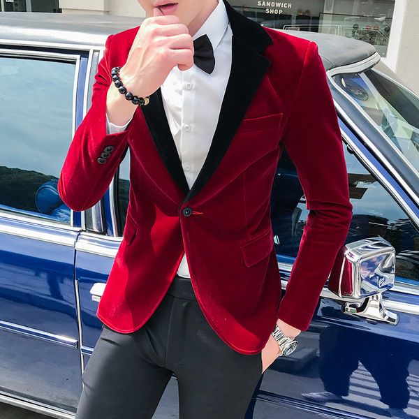 men's blazers korean luxury fine casual velvet single wedding jacket male blazer 1q08, White;black
men's blazers korean luxury fine casual velvet single wedding jacket male blazer 1q08, White;black