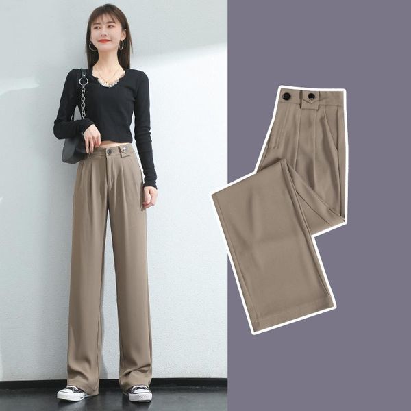 women's pants & capris wide-leg high waist drooping 2021 spring and autumn straight korean style suit loose mop, Black;white
women's pants & capris wide-leg high waist drooping 2021 spring and autumn straight korean style suit loose mop, Black;white