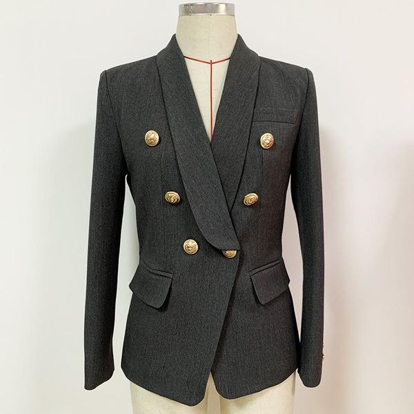 women's suits & blazers designer fashion dark grey for women 2021 office ladies double breasted shawl collar businss formal, White;black
women's suits & blazers designer fashion dark grey for women 2021 office ladies double breasted shawl collar businss formal, White;black