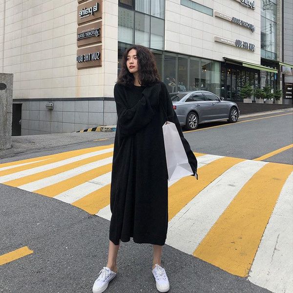 casual dresses 2021 winter vintage knitted women o-neck long sleeve sweater bodycon vestidos female loose office slim pleated dress n96, Black;gray
casual dresses 2021 winter vintage knitted women o-neck long sleeve sweater bodycon vestidos female loose office slim pleated dress n96, Black;gray