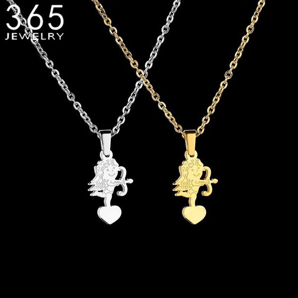 pendant necklaces 2021 fashion stainless steel angel necklace gold color heart for women drop, Silver
pendant necklaces 2021 fashion stainless steel angel necklace gold color heart for women drop, Silver