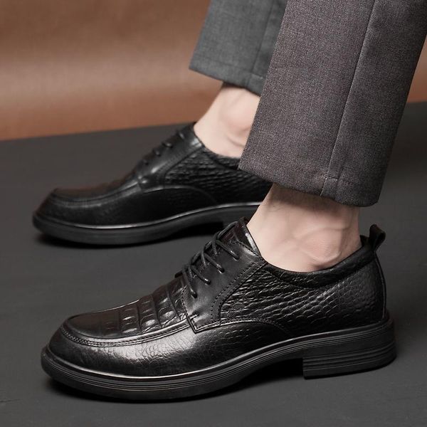 dress shoes men's genuine leather flat spring autumn all-match mens business suits british casual lace up oxfords men, Black
dress shoes men's genuine leather flat spring autumn all-match mens business suits british casual lace up oxfords men, Black