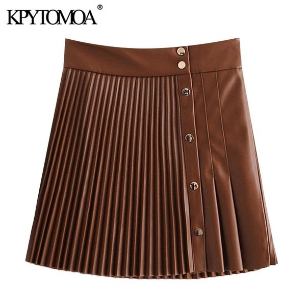 kpytomoa women chic fashion pleated faux leather mini skirt vintage with metal snap buttons female skirts mujer 210310, Black
kpytomoa women chic fashion pleated faux leather mini skirt vintage with metal snap buttons female skirts mujer 210310, Black