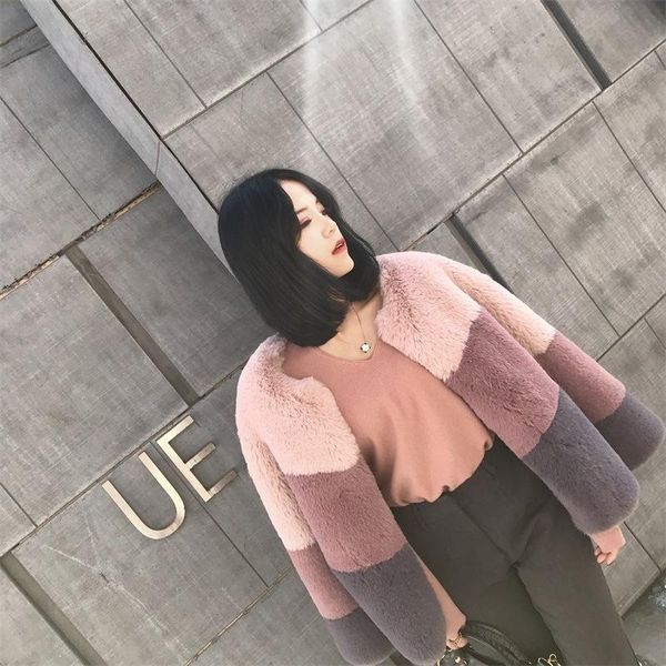 women's fur & faux women vintage coat jacket short colored thick warm loose outerwear large sizes female manteau streetwear, Black
women's fur & faux women vintage coat jacket short colored thick warm loose outerwear large sizes female manteau streetwear, Black