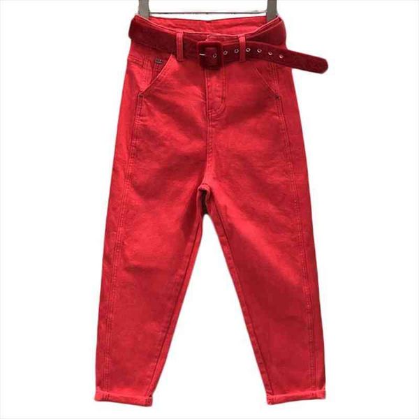 spring autumn casual big womens jean red loose thin harem pants female plus size all cotton nine point trend 5xl, Blue 
spring autumn casual big womens jean red loose thin harem pants female plus size all cotton nine point trend 5xl, Blue