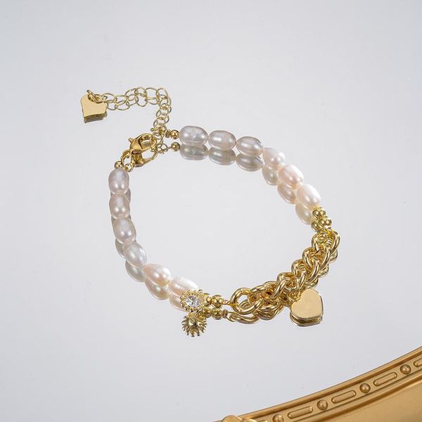 link, chain dorado trendy baroque irregular natural freshwater pearl charm bracelet for women romantic heart linked pendant jewelry, Black
link, chain dorado trendy baroque irregular natural freshwater pearl charm bracelet for women romantic heart linked pendant jewelry, Black