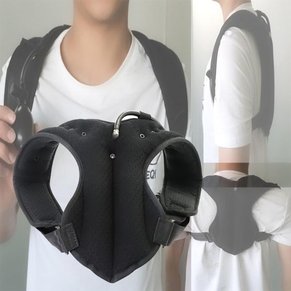 back support clavicle posture corrector inflatable upper adjustable spine shoulder correction, Black;blue
back support clavicle posture corrector inflatable upper adjustable spine shoulder correction, Black;blue