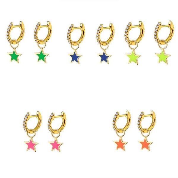 hoop & huggie fashion jewelry copper earrings enamel star kawaii earring bling zircon pendientes brincos women's bijoux femme, Golden;silver
hoop & huggie fashion jewelry copper earrings enamel star kawaii earring bling zircon pendientes brincos women's bijoux femme, Golden;silver