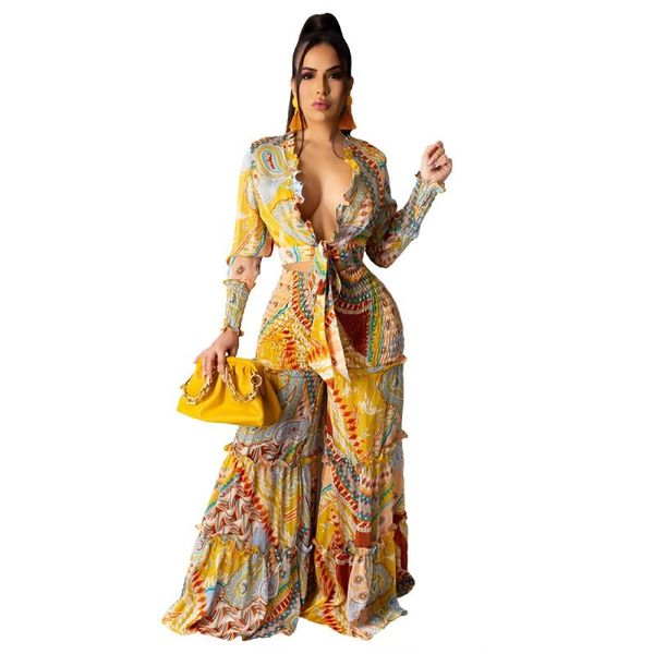 women's two piece pants 2 suits arrival blue print kimono jacket with feather sleeves wide leg vintage clothing, White 
women's two piece pants 2 suits arrival blue print kimono jacket with feather sleeves wide leg vintage clothing, White