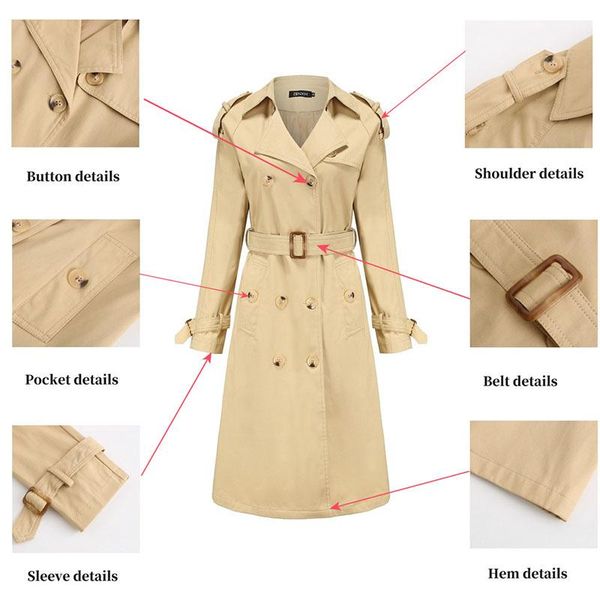 women's trench coats british style 2021 windbreaker slim coat over knee luxury women clothing winter coupe vent femme, Tan;black
women's trench coats british style 2021 windbreaker slim coat over knee luxury women clothing winter coupe vent femme, Tan;black