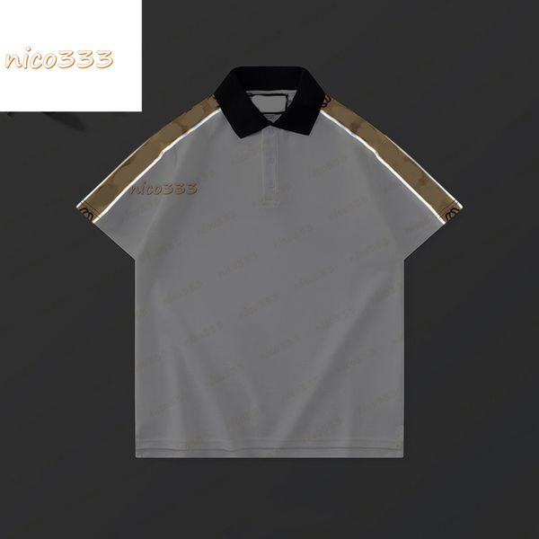 double g lapel polo reflective strip letter ribbon men and women the same couple casual short-sleeved fashion all-match top, White;black
double g lapel polo reflective strip letter ribbon men and women the same couple casual short-sleeved fashion all-match top, White;black
