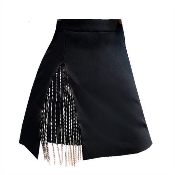 chic summer japanese womens skirt bling diamond tassels design ladys split mini woman a line shorts pants, Black
chic summer japanese womens skirt bling diamond tassels design ladys split mini woman a line shorts pants, Black