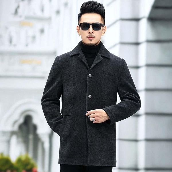 men's wool & blends 2021 autumn casual chenille coat male middle-aged simple business lapel windproof solid color jacket mens clothing, Black
men's wool & blends 2021 autumn casual chenille coat male middle-aged simple business lapel windproof solid color jacket mens clothing, Black
