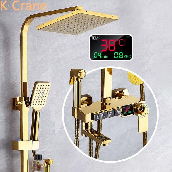 bathroom shower sets gold system smart thermostatic digital set wall mount bath tap bathtub spa rainfall modern brass faucets
bathroom shower sets gold system smart thermostatic digital set wall mount bath tap bathtub spa rainfall modern brass faucets