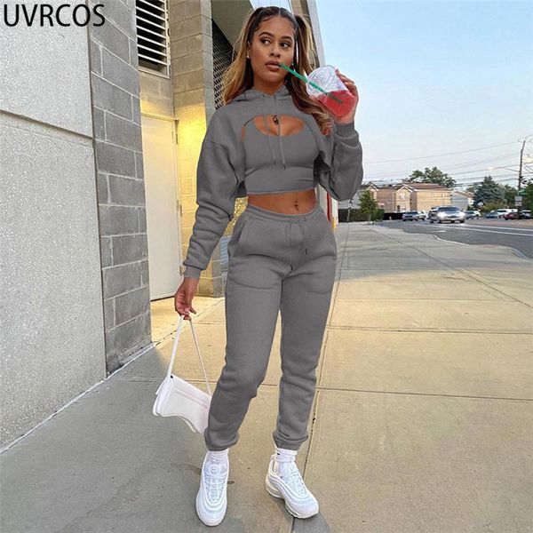 women's two piece pants uvrcos harajuku simple 3 set women fall clothes for solid pullover hooded camisole vest+high waist outfits, White
women's two piece pants uvrcos harajuku simple 3 set women fall clothes for solid pullover hooded camisole vest+high waist outfits, White